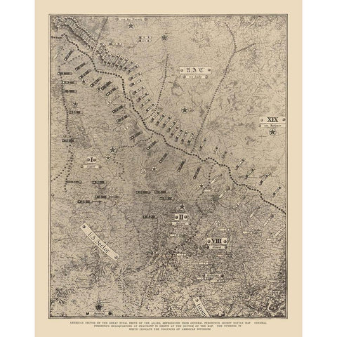 Final Drive of Allies - WWI - Reynold 1921 Gold Ornate Wood Framed Art Print with Double Matting by Unknown