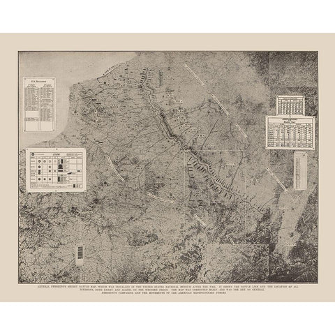 Pershings Western Front Black Modern Wood Framed Art Print with Double Matting by Unknown