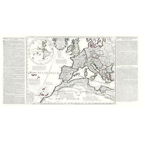 Europe - De Lisle 1731 Black Modern Wood Framed Art Print by De L''isle