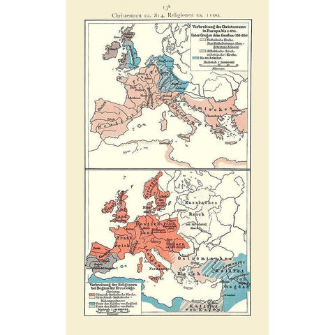 Christianity 814 BC to 1100 AD Europe Black Modern Wood Framed Art Print with Double Matting by Putzgers