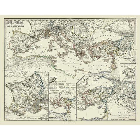 Europe Middle East Turkey - Spruner 1865 White Modern Wood Framed Art Print by Spruner