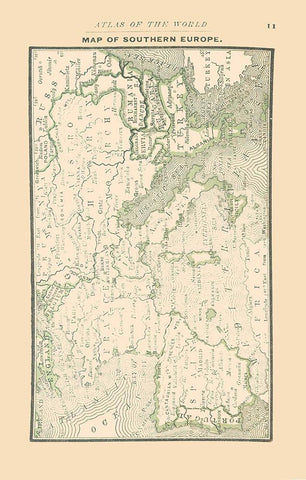 Southern Europe - Alden 1886 White Modern Wood Framed Art Print with Double Matting by Alden