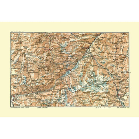 Europe Pizzo Bernina Switzerland Italy White Modern Wood Framed Art Print by Guida D''Italia