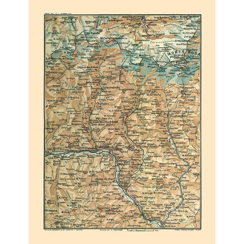 Europe South Switzerland Northwest Italy Black Modern Wood Framed Art Print by Guida D''Italia