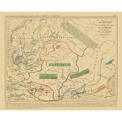 Europe Russia Sweden Norway Denmark 5th Century Black Modern Wood Framed Art Print by Houze