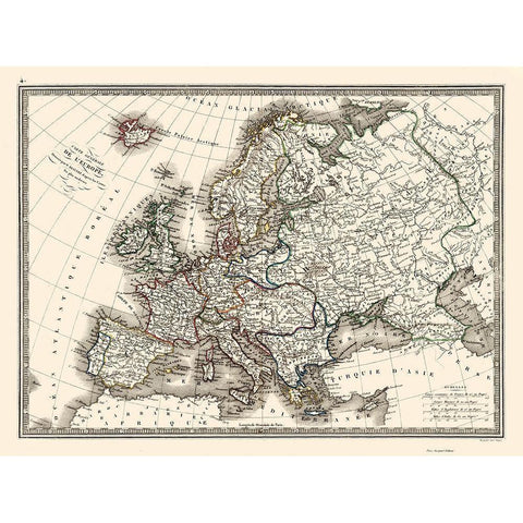 Europe - Monin 1839 Black Modern Wood Framed Art Print by Monin