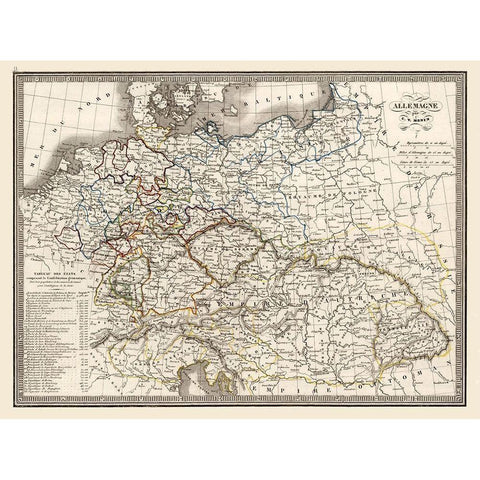 Central Europe Germany - Monin 1839 Gold Ornate Wood Framed Art Print with Double Matting by Monin