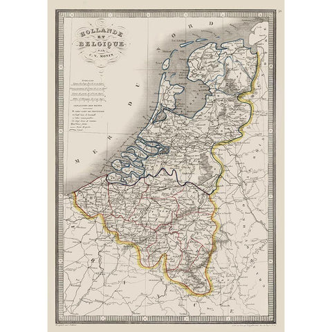 Holland Belgium - Monin 1839 White Modern Wood Framed Art Print by Monin