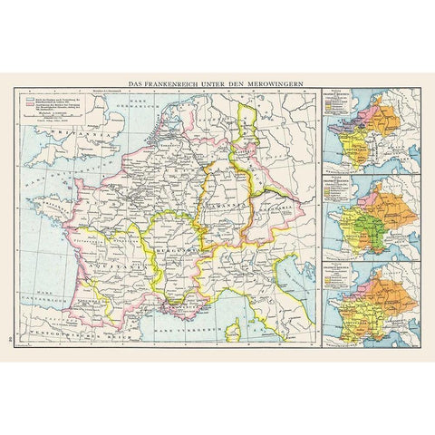 Europe Frankish Kingdom Merovingians - Droysen Black Modern Wood Framed Art Print by Droysen