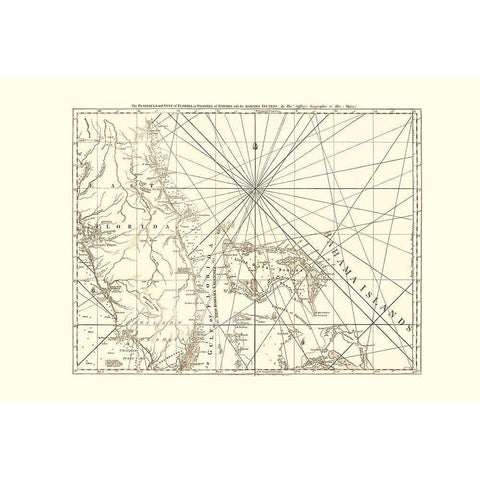 Bahamas, East Florida - Sartine 1775 White Modern Wood Framed Art Print by Sartine