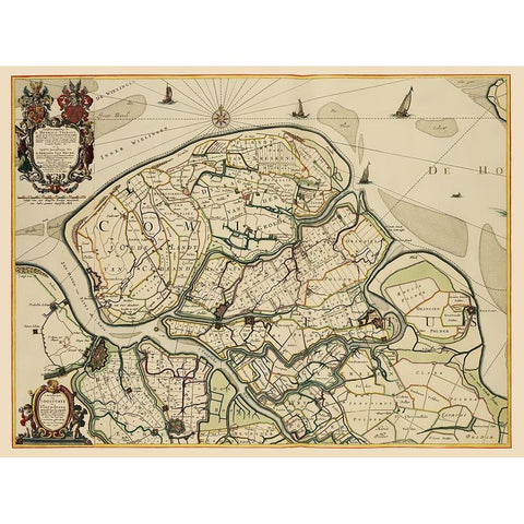 Benelux Flanders Belgium Netherlands Black Modern Wood Framed Art Print with Double Matting by Visscher