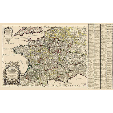 France - Iaillot 1724 Gold Ornate Wood Framed Art Print with Double Matting by Iaillot