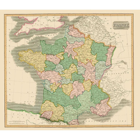 France - Thomson 1814 White Modern Wood Framed Art Print by Thomson