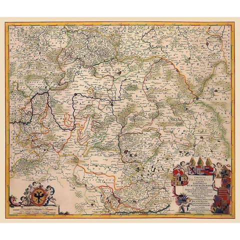 Franconia Germany - De Wit 1688 White Modern Wood Framed Art Print by De Wit