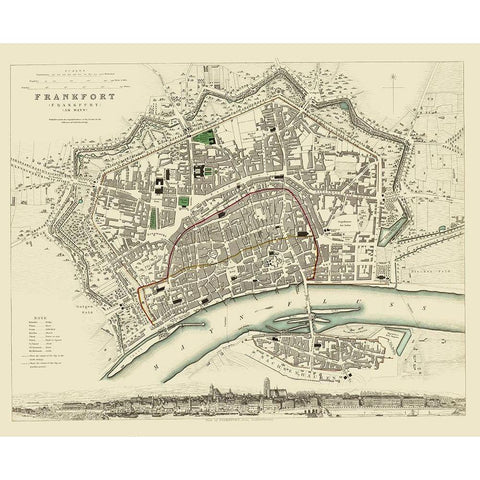 Frankfurt Germany - Chapman 1837 White Modern Wood Framed Art Print by Chapman