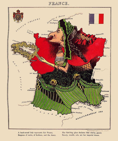 France - Lancaster 1869 White Modern Wood Framed Art Print with Double Matting by Lancaster