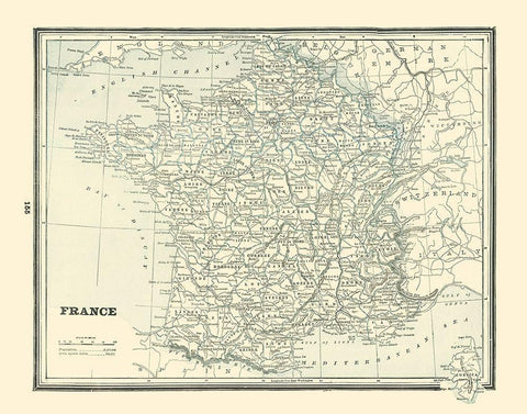 France - Rathbun 1893 Black Ornate Wood Framed Art Print with Double Matting by Rathbun