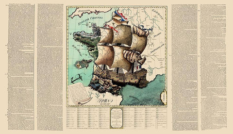 France Kingdom at the Revolution - Whatman 1796 Black Ornate Wood Framed Art Print with Double Matting by Whatman