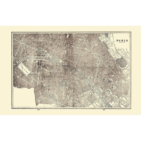 Paris France - Rathbun 1893 Black Modern Wood Framed Art Print with Double Matting by Rathbun