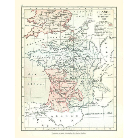 France 1360 - Gardiner 1902 White Modern Wood Framed Art Print by Gardiner