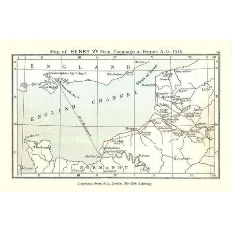 Henry Vs French Campaign 1415 France Black Modern Wood Framed Art Print with Double Matting by Gardiner