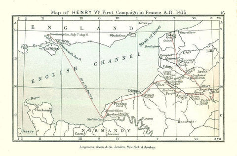 Henry Vs French Campaign 1415 France Black Ornate Wood Framed Art Print with Double Matting by Gardiner