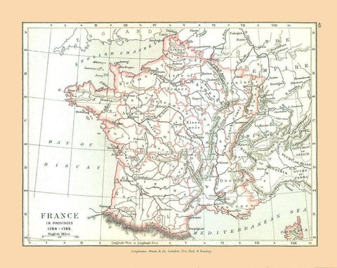 France 1789 - Gardiner 1902 Black Ornate Wood Framed Art Print with Double Matting by Gardiner