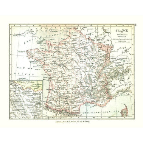 France 1860 - Gardiner 1902 Gold Ornate Wood Framed Art Print with Double Matting by Gardiner