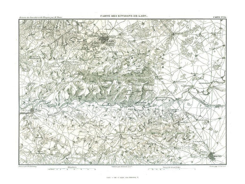 Laon France - Thiers 1866 White Modern Wood Framed Art Print with Double Matting by Thiers