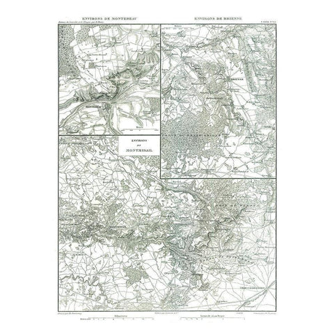 Montreau Brienne Montmirail France - Thiers 1866 Black Modern Wood Framed Art Print by Thiers