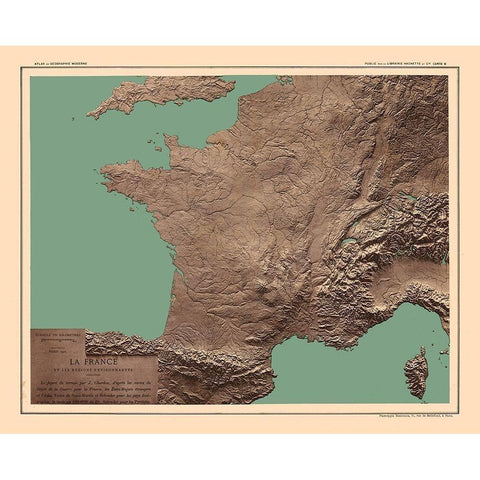 Relief France - Schrader 1908 White Modern Wood Framed Art Print by Schrader
