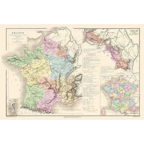 France - Drioux 1882 White Modern Wood Framed Art Print by Drioux