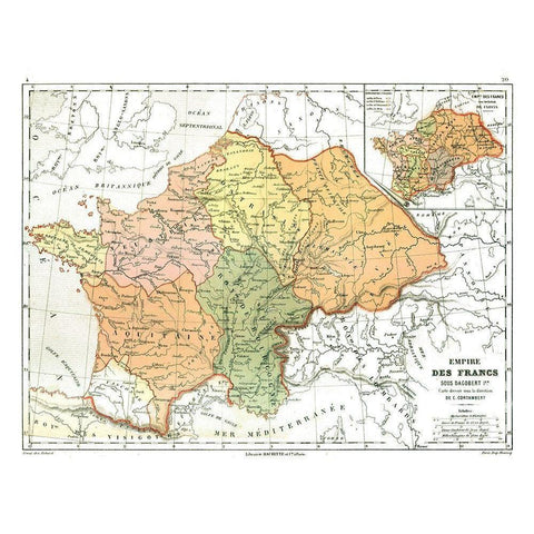 Empire of France - Cortambert 1880 Black Modern Wood Framed Art Print by Cortambert