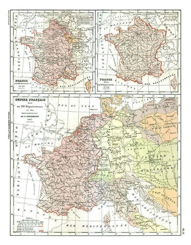 France 1715-1867 - Cortambert 1880 White Modern Wood Framed Art Print with Double Matting by Cortambert