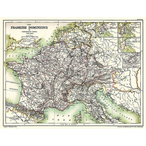 Frankish Dominions Carolingian 768-900 France White Modern Wood Framed Art Print by Poole