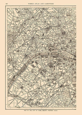 Western Paris France - Reynold 1921 Black Ornate Wood Framed Art Print with Double Matting by Reynold