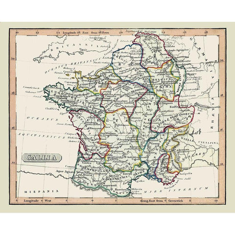 Ancient France - Fenner 1830 White Modern Wood Framed Art Print by Fenner