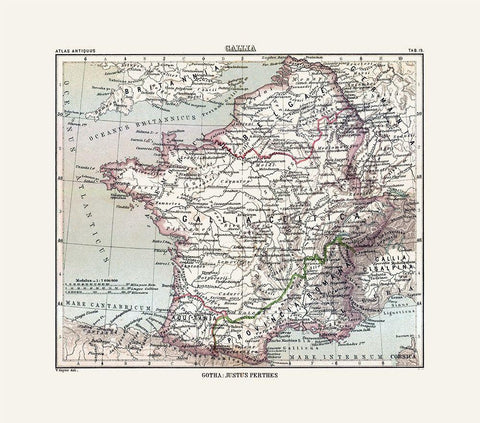 France - Perthes 1896 White Modern Wood Framed Art Print with Double Matting by Perthes