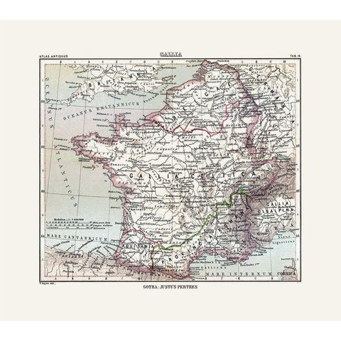 France - Perthes 1896 Black Modern Wood Framed Art Print with Double Matting by Perthes