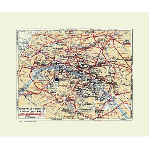 Tourist Attractions Paris France - Hermann 1921 White Modern Wood Framed Art Print by Hermann