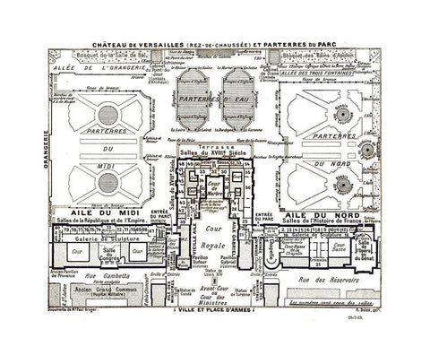 Palace of Versailles Paris France White Modern Wood Framed Art Print with Double Matting by Blue Guides