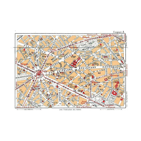 Northwestern Paris France - Blue Guides 1921 Black Modern Wood Framed Art Print by Blue Guides