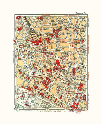 Northern Paris France - Blue Guides 1921 White Modern Wood Framed Art Print with Double Matting by Blue Guides