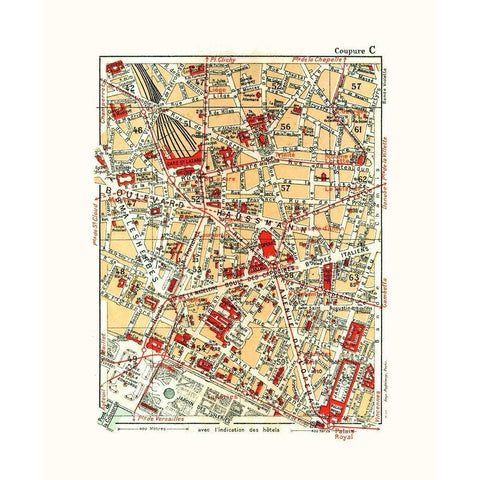 Northern Paris France - Blue Guides 1921 White Modern Wood Framed Art Print by Blue Guides