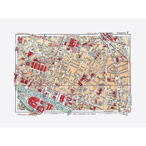 Ile de la Cite Paris France - Blue Guides 1921 White Modern Wood Framed Art Print by Blue Guides