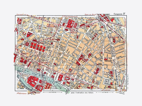 Ile de la Cite Paris France - Blue Guides 1921 White Modern Wood Framed Art Print with Double Matting by Blue Guides