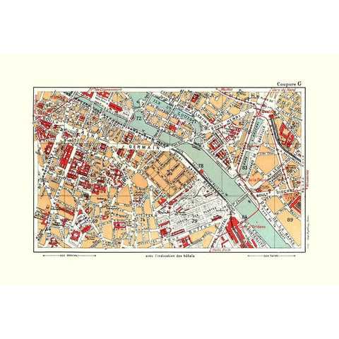 Jardin des Plantes Paris France - Blue Guides 1921 Black Modern Wood Framed Art Print with Double Matting by Blue Guides