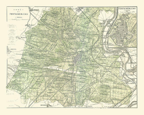 Fontainebleau Paris France - Baedeker 1911 White Modern Wood Framed Art Print with Double Matting by Baedeker