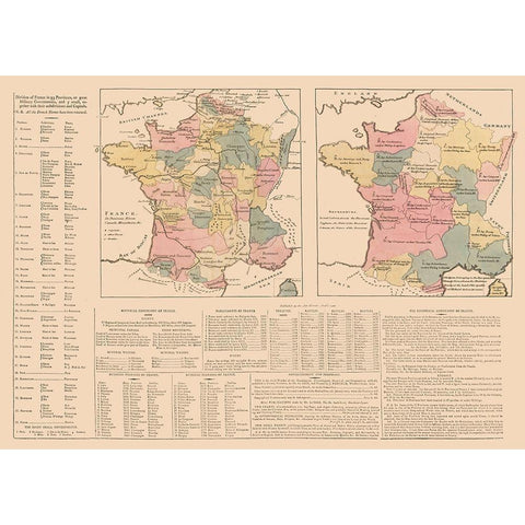 France - Le Sage 1801 White Modern Wood Framed Art Print by Le Sage