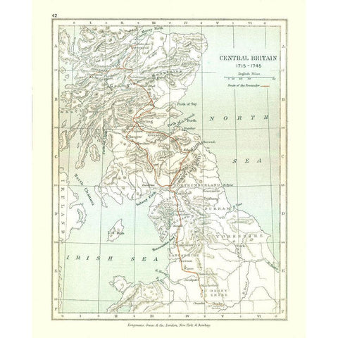 Central Britain 1715 - Gardiner 1902 Black Modern Wood Framed Art Print by Gardiner